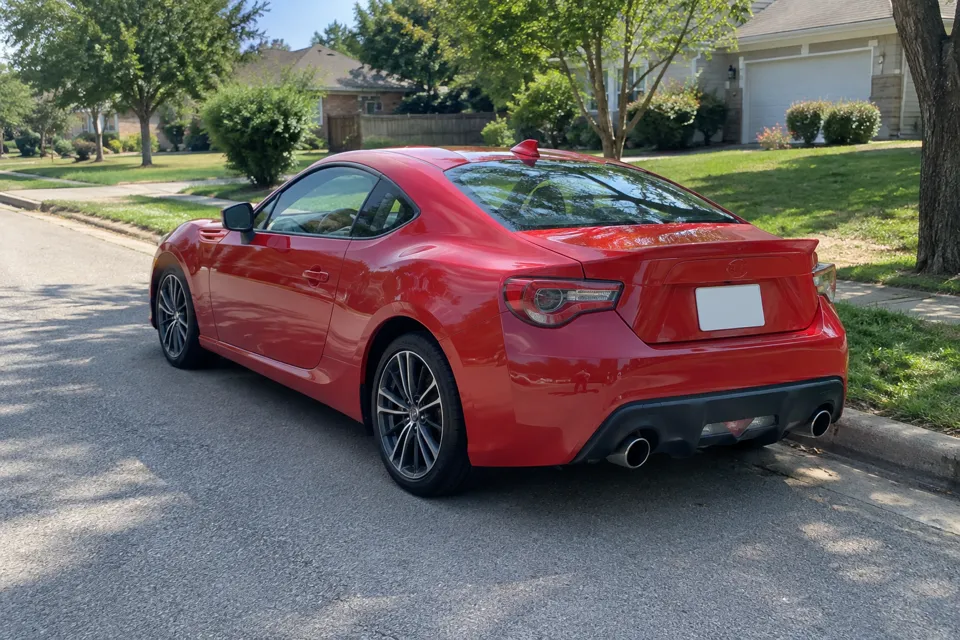 Red coupe photo used for the Roadster Ramp example